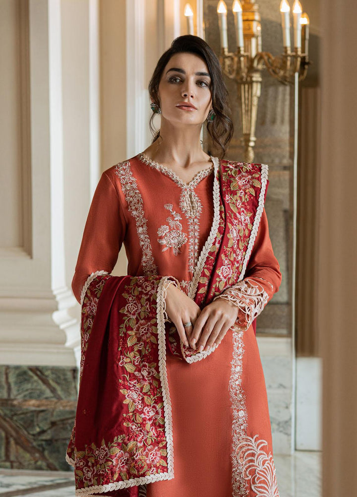 Mushq Casual Pret  Khaddar 3 Piece Suit MWP22-06 Emberglow