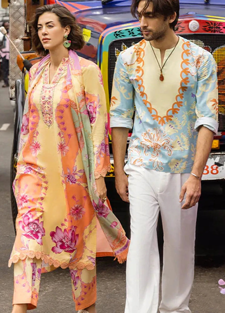 Mushq Embroidered Lawn Suits Unstitched 3 Piece MQ25LD D-8B Piera - Summer Collection