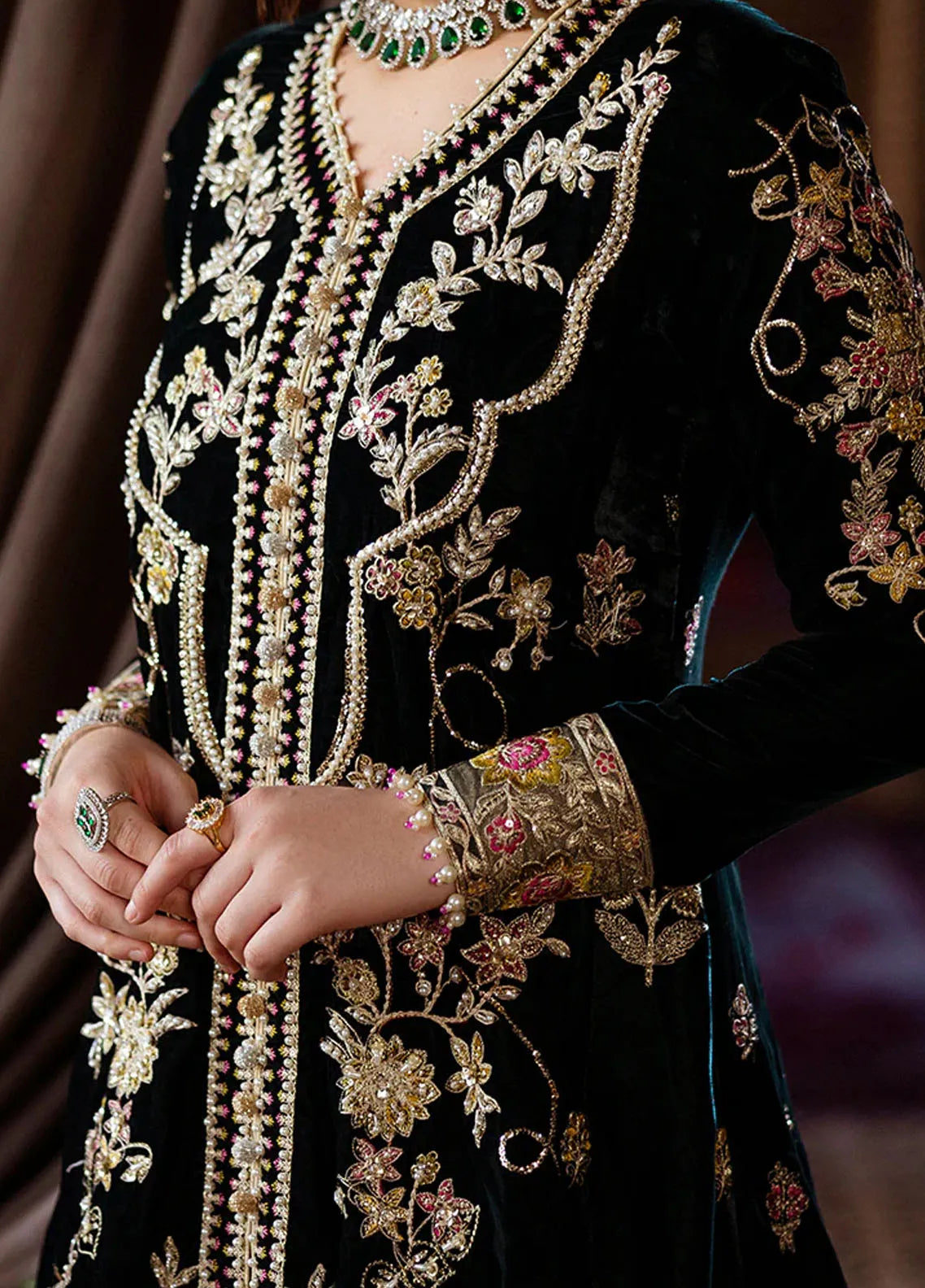 Nirvana By Mushq Embroidered Raw Silk Suit Unstitched 3 Piece MQ24N MPS-05 Azure - Fesrive Collection
