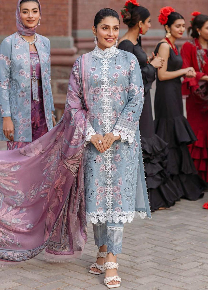 Mushq Embroidered Lawn Suits Unstitched 3 Piece MQ22FDV MSL22-05 CAROLINA - Luxury Summer Collection