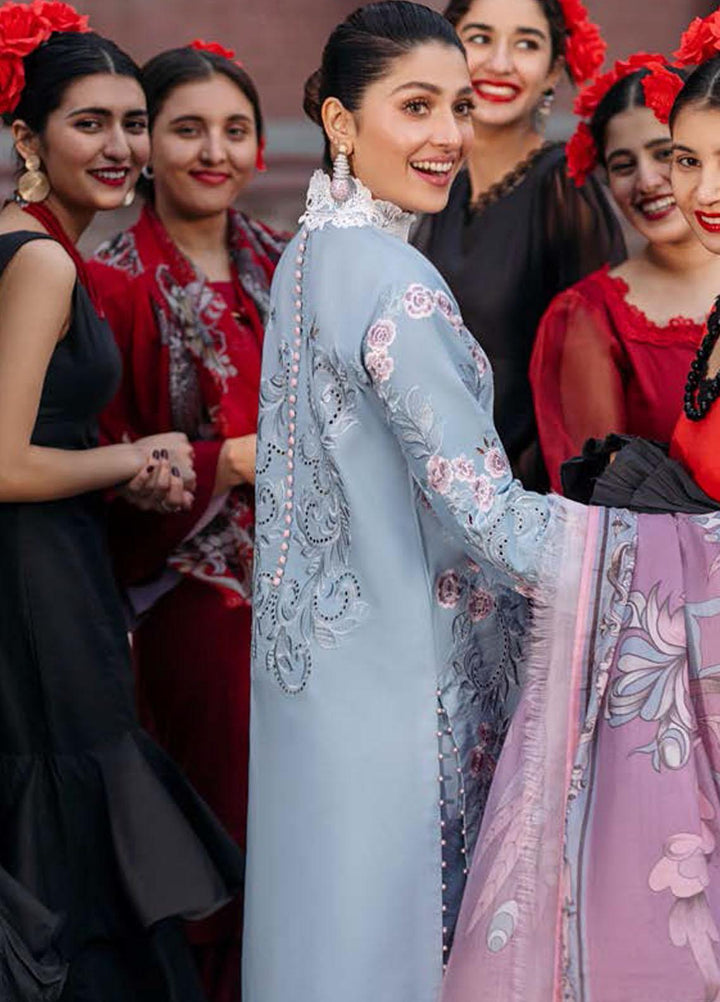 Mushq Embroidered Lawn Suits Unstitched 3 Piece MQ22FDV MSL22-05 CAROLINA - Luxury Summer Collection