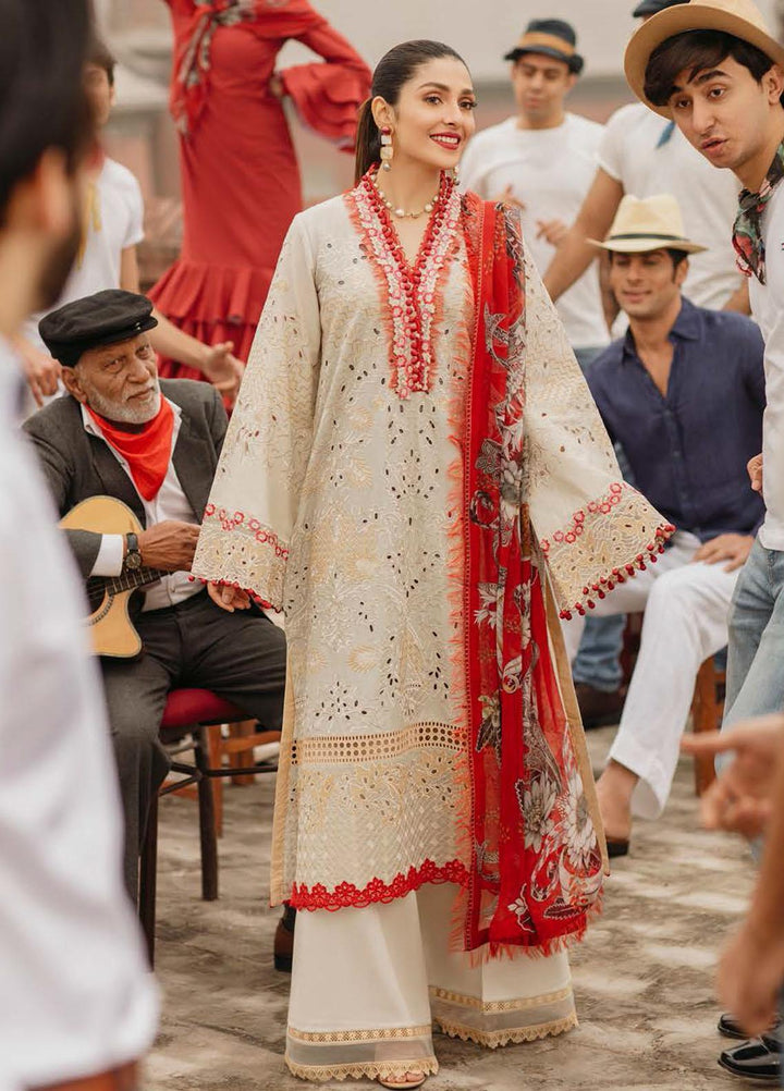 Mushq Embroidered Lawn Suits Unstitched 3 Piece MQ22FDV MSL22-09 ALBA - Luxury Summer Collection