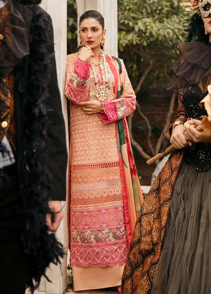 Mushq Embroidered Lawn Suits Unstitched 3 Piece MQ22FDV MSL22-11 MARCELA - Luxury Summer Collection