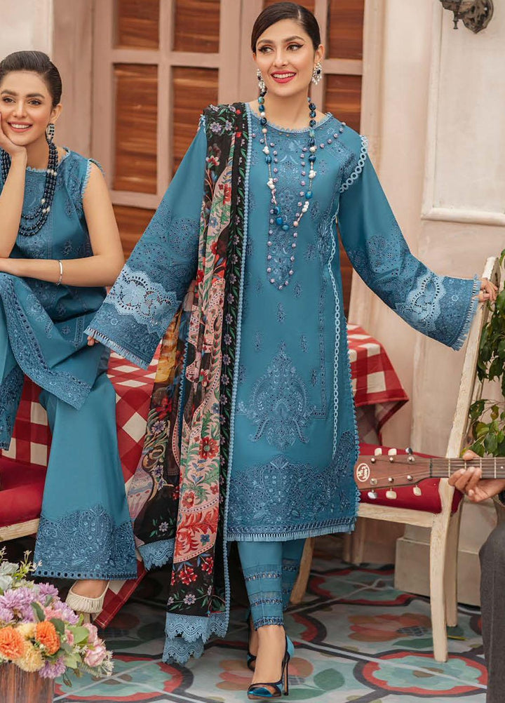 Mushq Embroidered Lawn Suits Unstitched 3 Piece MQ22FDV MSL22-14 MIA - Luxury Summer Collection