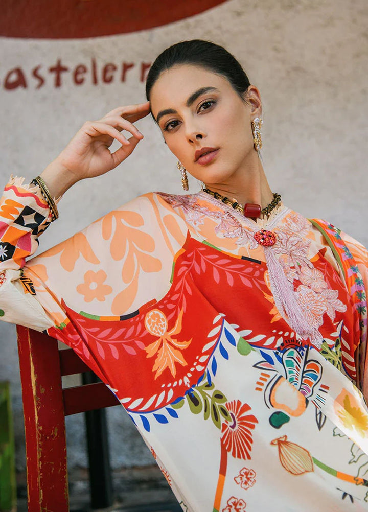 Mushq Printed Lawn Suits Unstitched 3 Piece MQ25LD2D 1-A Melberry Tree - Summer Collection