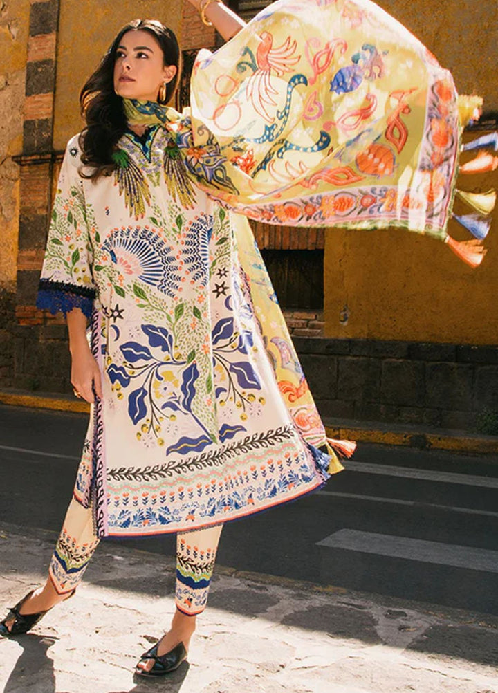 Mushq Printed Lawn Suits Unstitched 3 Piece MQ25LD2D 2-B Magnolias - Summer Collection