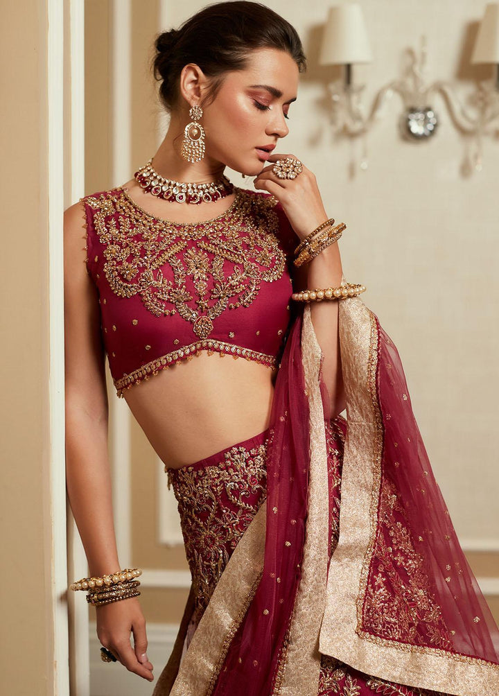 Amour By Mushq Embroidered  Suits Unstitched 4 Piece MQ23WD TDL23-06 Ruby - Wedding Collection