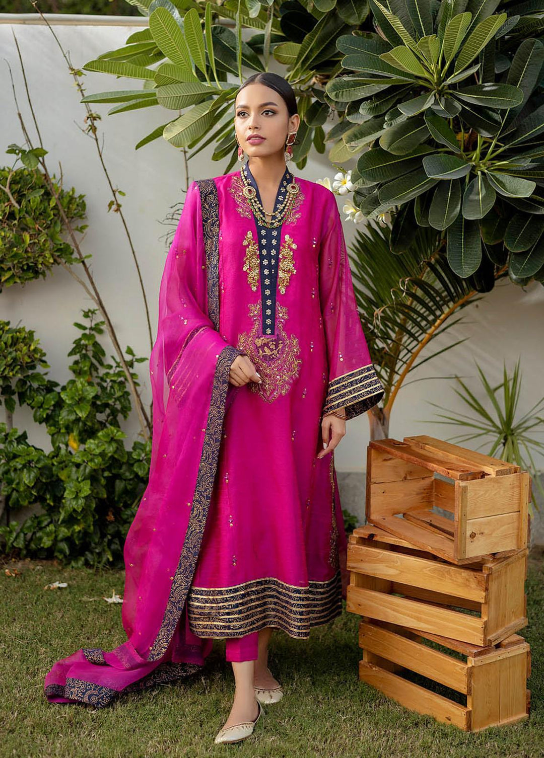 Hue Pret Pret Formal Cotton Net 3 Piece HUP22M ASEEL