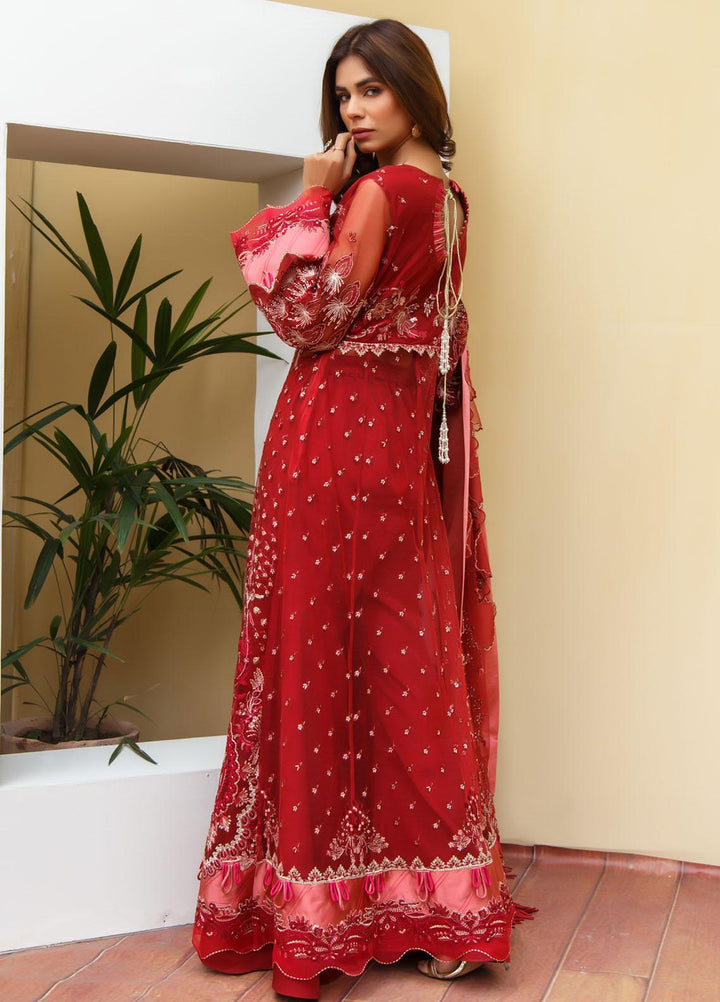 Suveez Luxury Pret  Net 3 Piece Suit SZ22MRP Ruby Red (D-06)