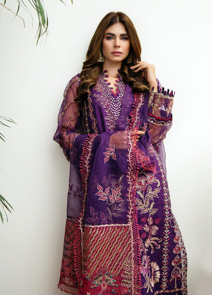 Myra By Suveez Embroidered Organza Suits Unstitched 3 Piece SZ22MR Dazzle - Premium Collection