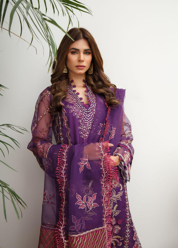 Myra By Suveez Embroidered Organza Suits Unstitched 3 Piece SZ22MR Dazzle - Premium Collection