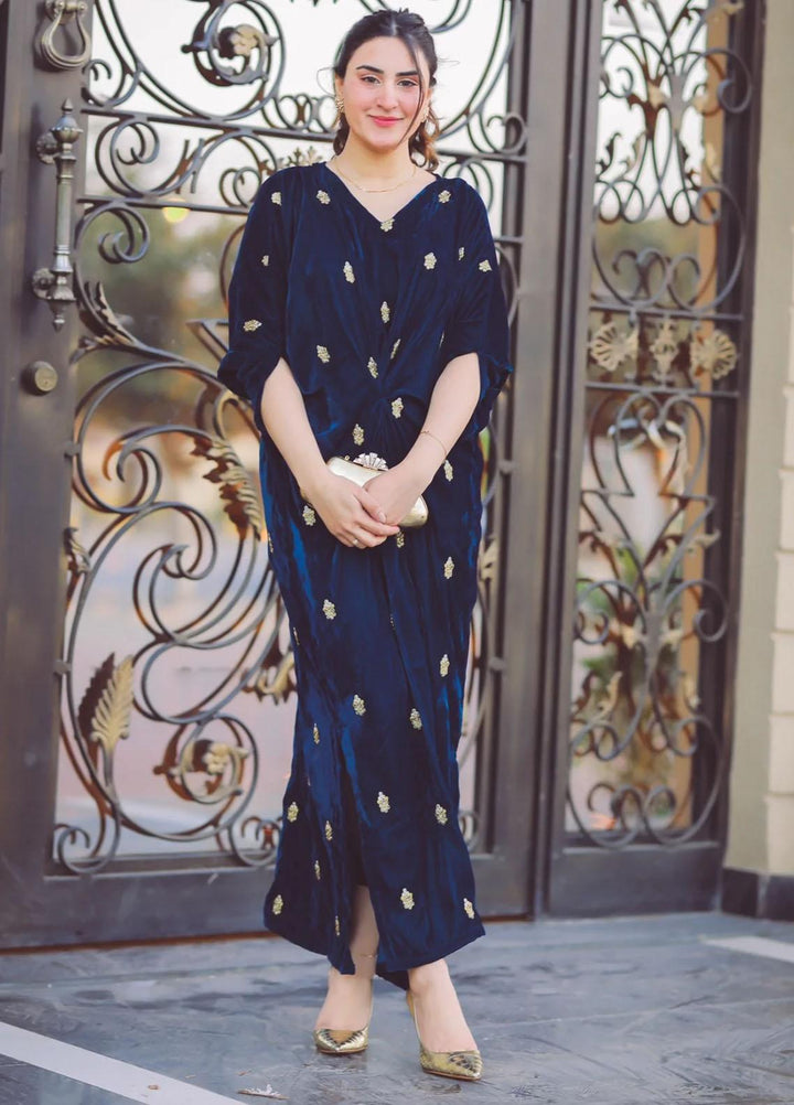 Naayas Pret  Velvet Kaftan NA22ELV TEAL MOOSE