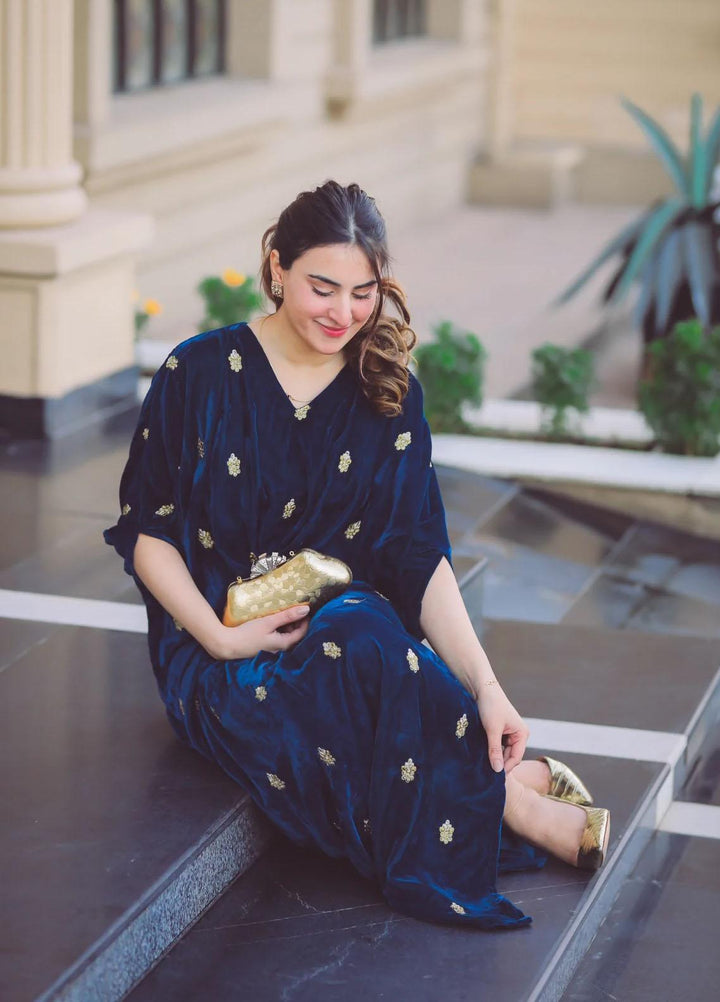 Naayas Pret  Velvet Kaftan NA22ELV TEAL MOOSE