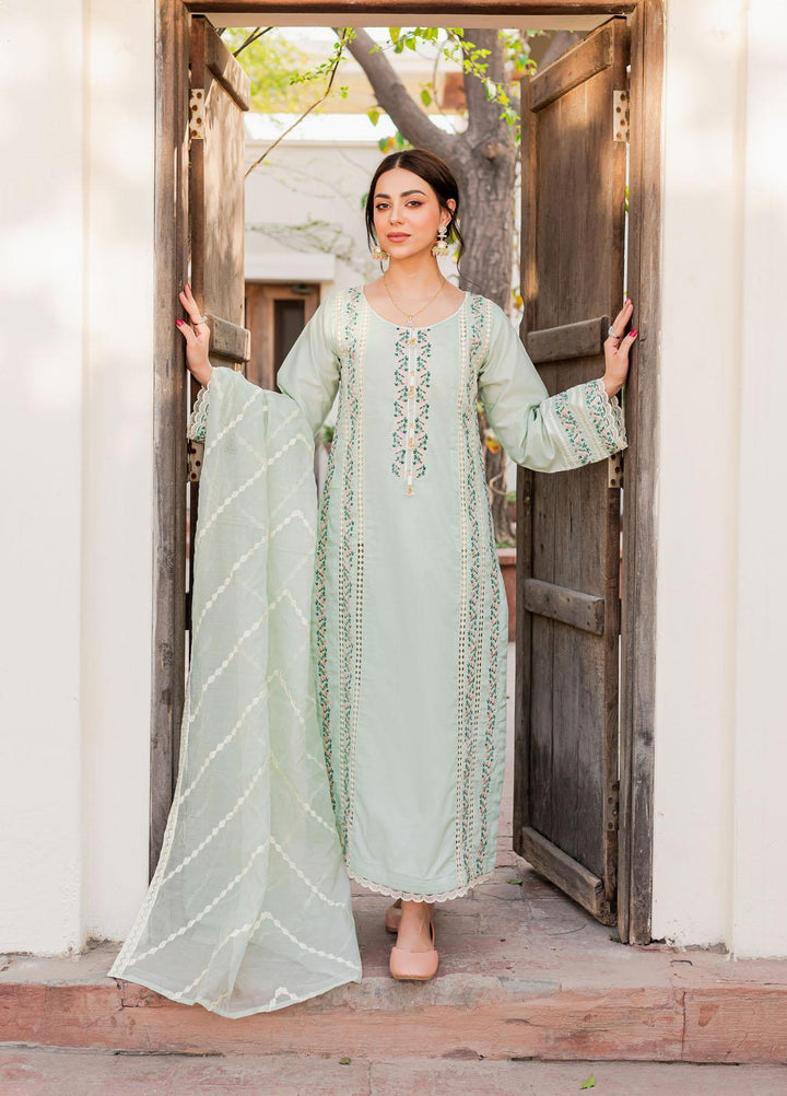 Naayas Embroidered Lawn Suits Unstitched 3 Piece NA23SL Debbagh mint - Summer Collection