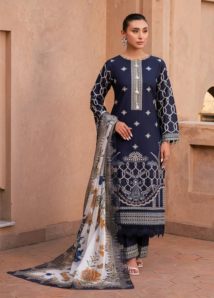 Naayas Pret Embroidered Lawn 3 Piece Suit Sapphire