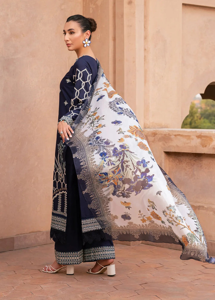 Naayas Pret Embroidered Lawn 3 Piece Suit Sapphire