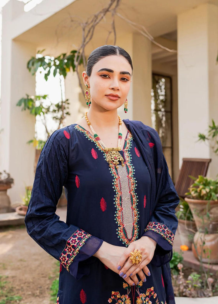 Naayas Embroidered Lawn Suits Unstitched 3 Piece NS23E Jardin Blue - Eid Collection