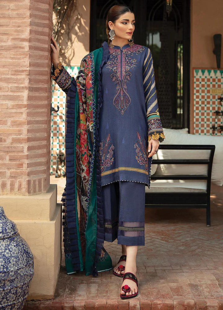 Naazaan Faixa Faixal by Ittehad Textiles Embroidered Slub Suits Unstitched 3 Piece IT21NF NZ-08 GAUHAR AARA - Winter Collection