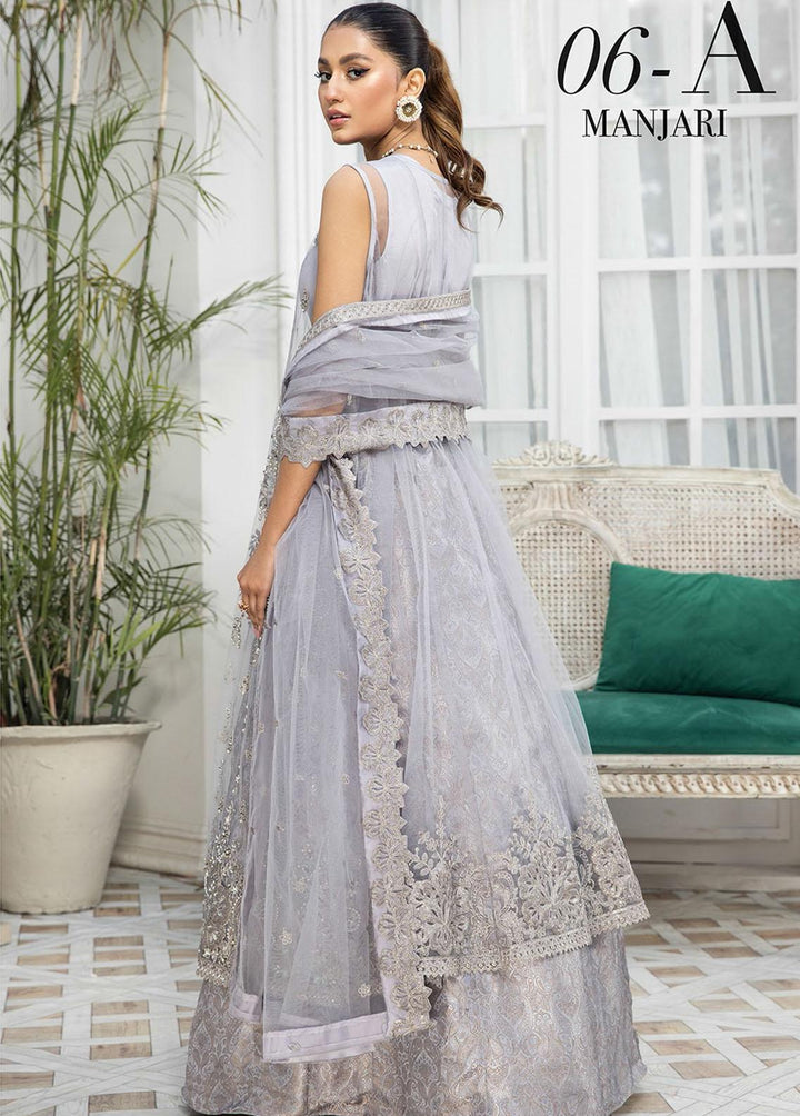 Nainsukh by House of Nawab Embroidered Net Suits Unstitched 3 Piece HON22-N2 Manjari 6A - Luxury Collection