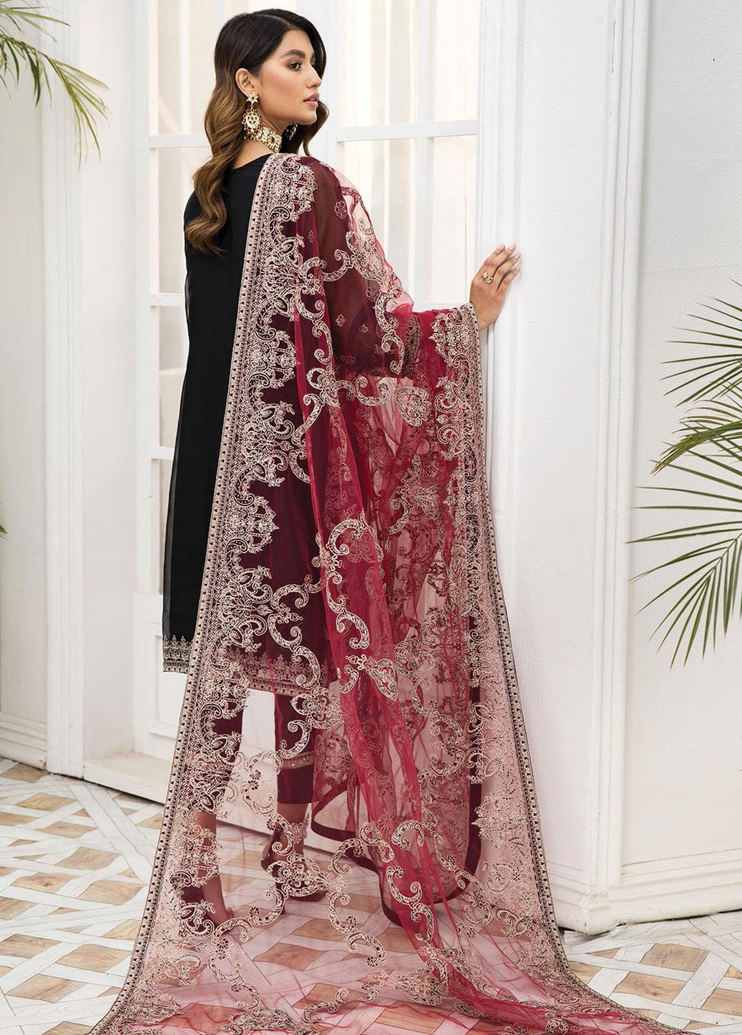 Nainsukh by House of Nawab Embroidered Organza Suits Unstitched 3 Piece HON22-N2 Minaz 5B - Luxury Collection