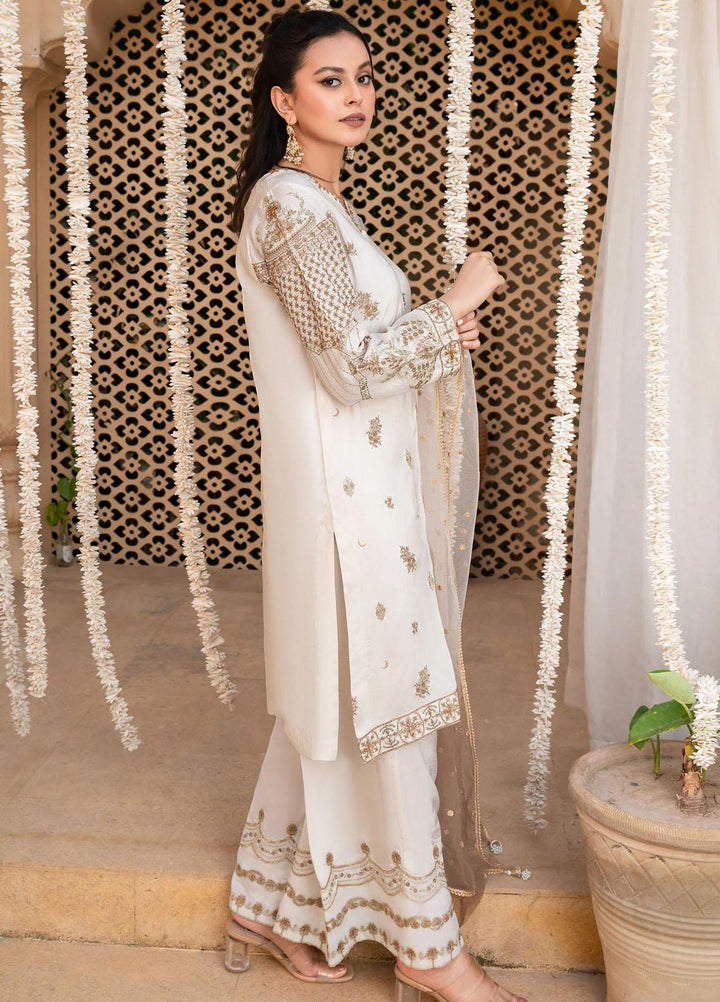 Shurooq Pret Embroidered Raw Silk 3 Piece Suit Noori