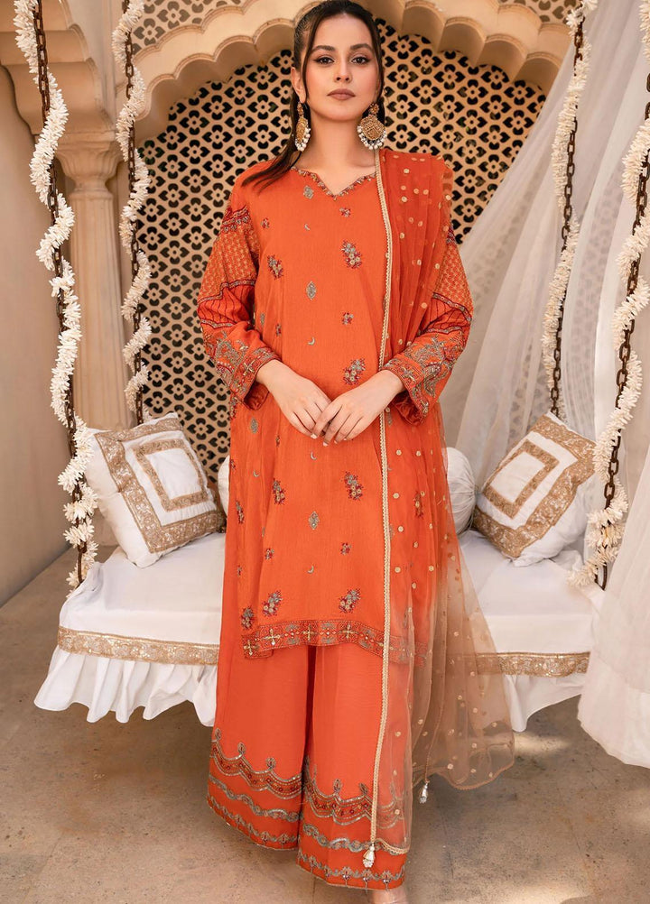 Shurooq Pret Embroidered Raw Silk 3 Piece Suit Sahiba