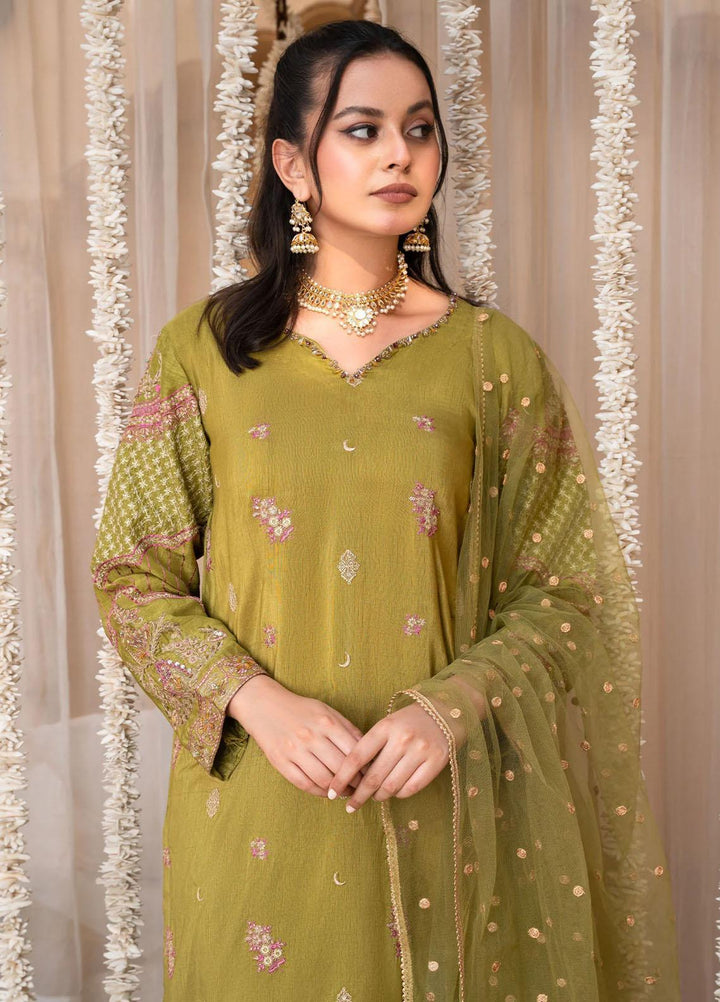 Shurooq Pret Embroidered Raw Silk 3 Piece Suit Sassi