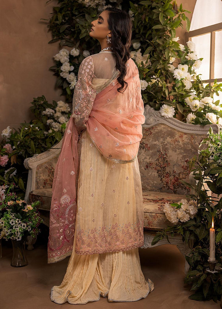 Nikhaar by Awwal Embroidered Organza Suits Unstitched 4 Piece AW22N D-01 Amber - Formal Collection