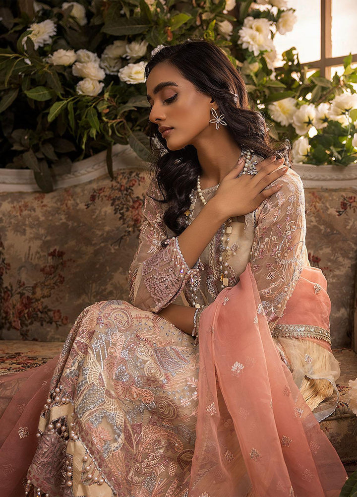 Nikhaar by Awwal Embroidered Organza Suits Unstitched 4 Piece AW22N D-01 Amber - Formal Collection