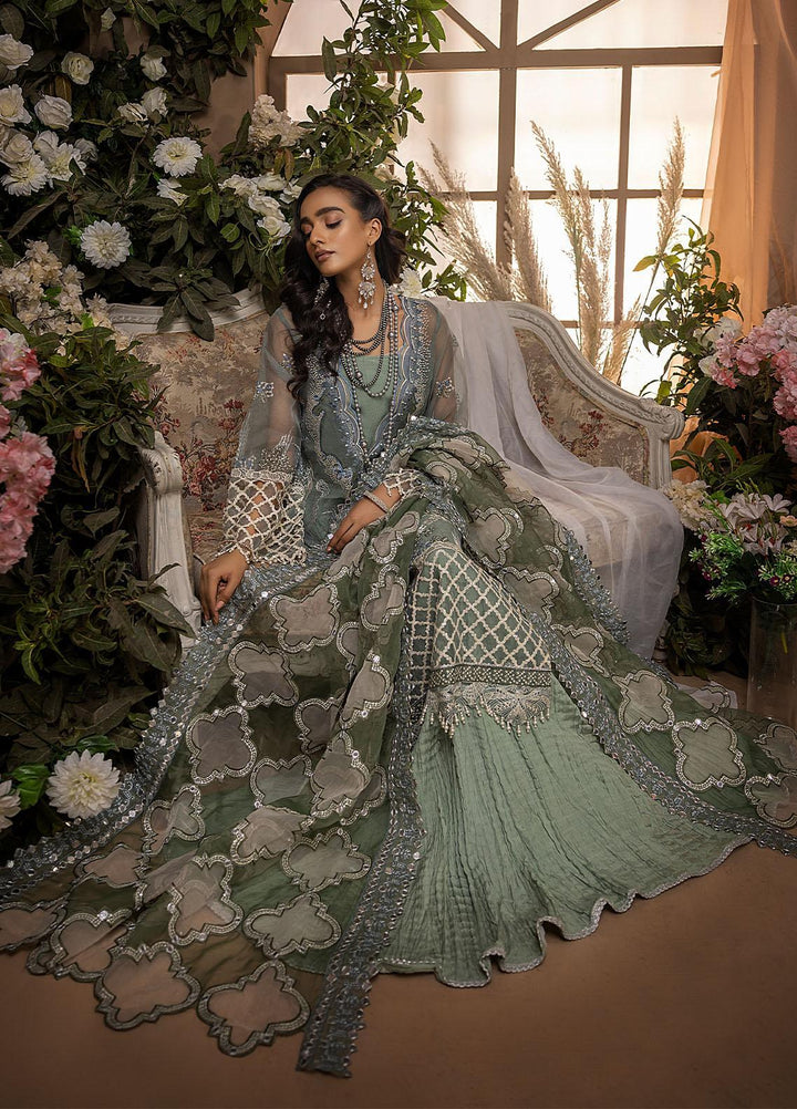 Nikhaar by Awwal Embroidered Organza Suits Unstitched 4 Piece AW22N D-02 Jade - Formal Collection