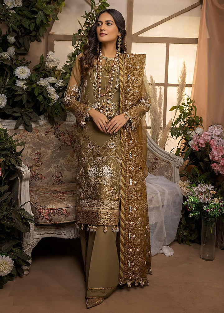 Nikhaar by Awwal Embroidered Organza Suits Unstitched 4 Piece AW22N D-05 Zircon - Formal Collection