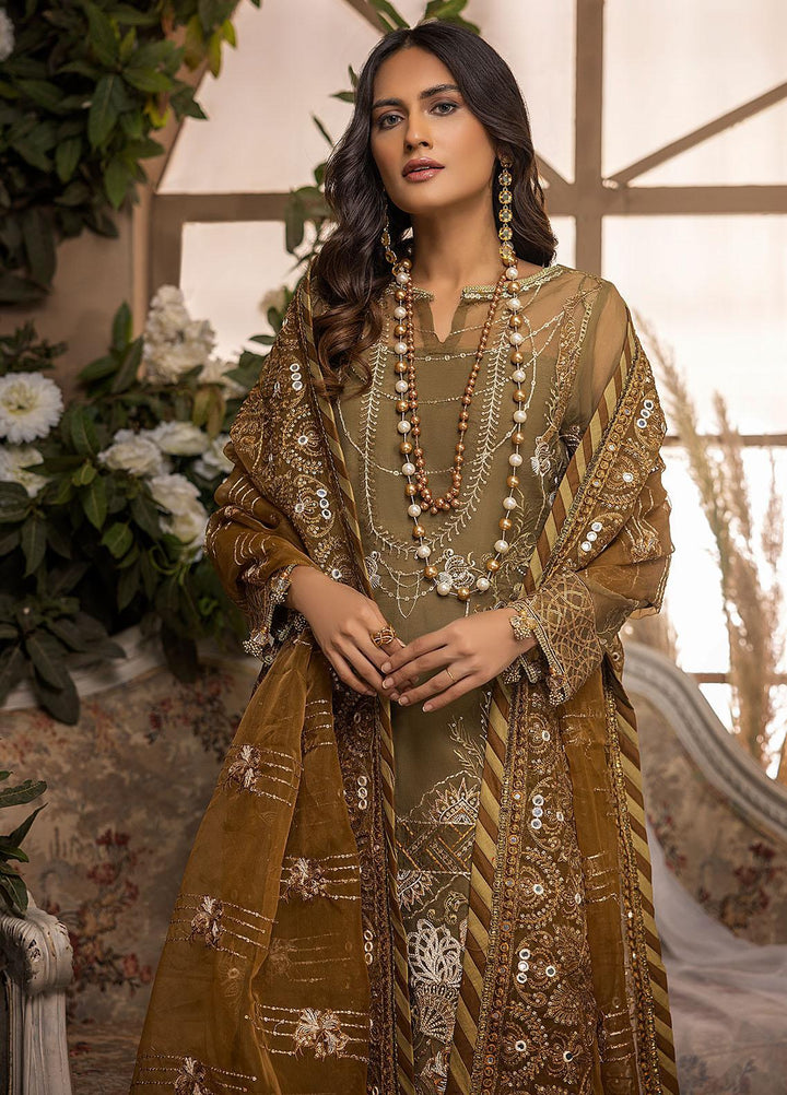 Nikhaar by Awwal Embroidered Organza Suits Unstitched 4 Piece AW22N D-05 Zircon - Formal Collection