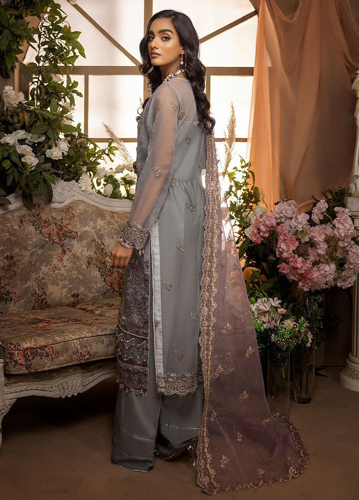 Nikhaar by Awwal Embroidered Organza Suits Unstitched 4 Piece AW22N D-08 Moonstone - Formal Collection