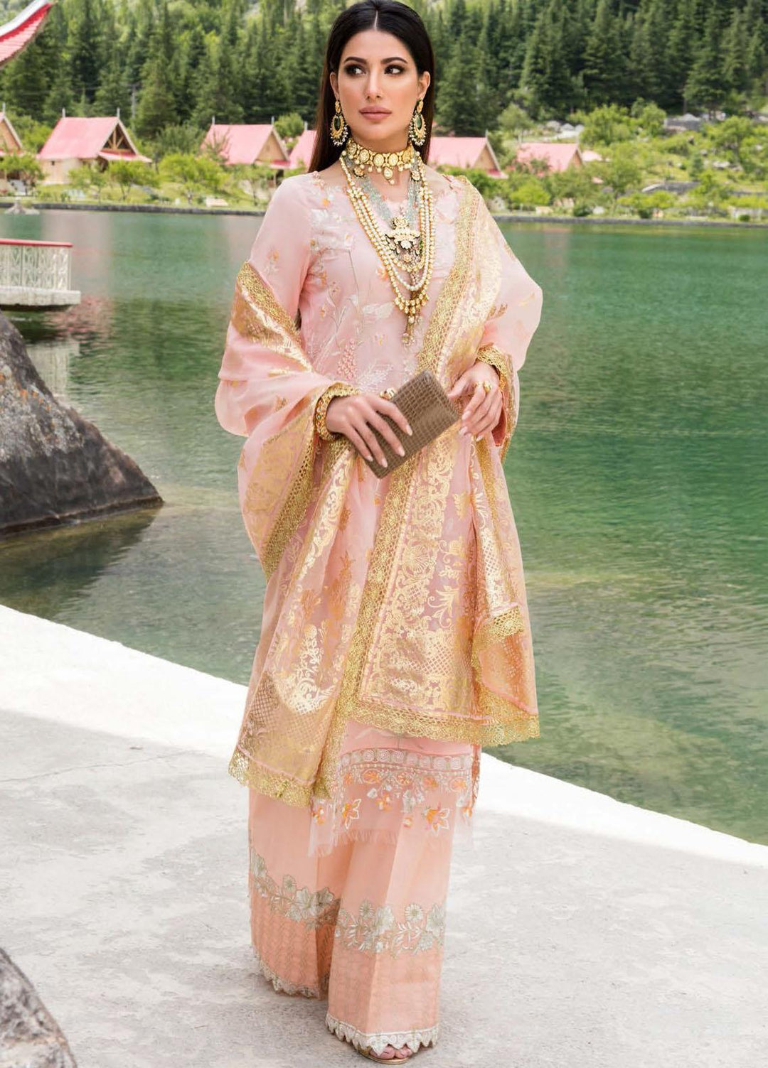 Nisa Hussain Embroidered Lawn Suits Unstitched 3 Piece NSH21L 02 GOLDFINCH - Luxury Collection