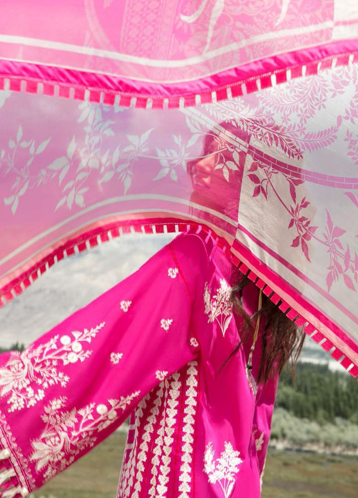 Nisa Hussain Embroidered Lawn Suits Unstitched 3 Piece NSH21L 04 RUBELLITE - Luxury Collection