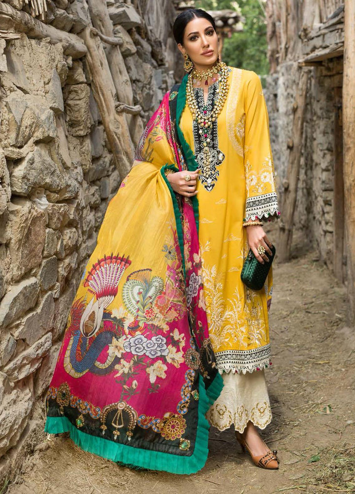 Nisa Hussain Embroidered Lawn Suits Unstitched 3 Piece NSH21L 06 AURORA - Luxury Collection