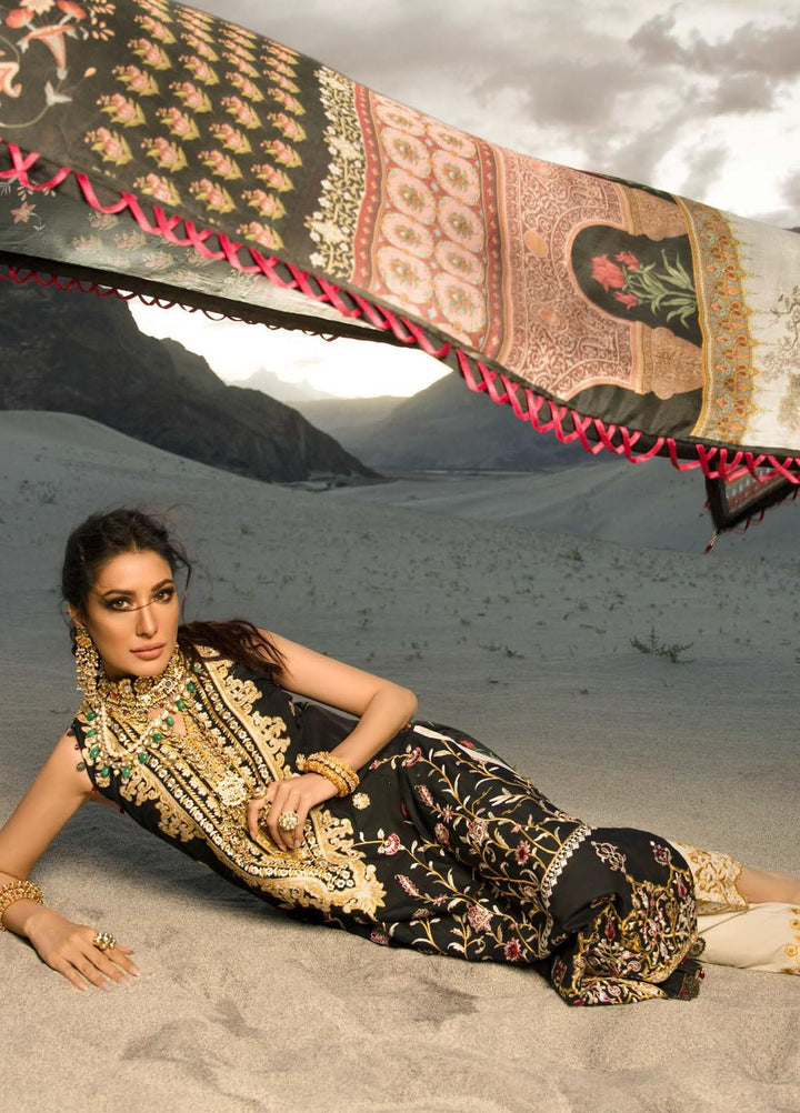 Nisa Hussain Embroidered Lawn Suits Unstitched 3 Piece NSH21L 10 DUSK - Luxury Collection