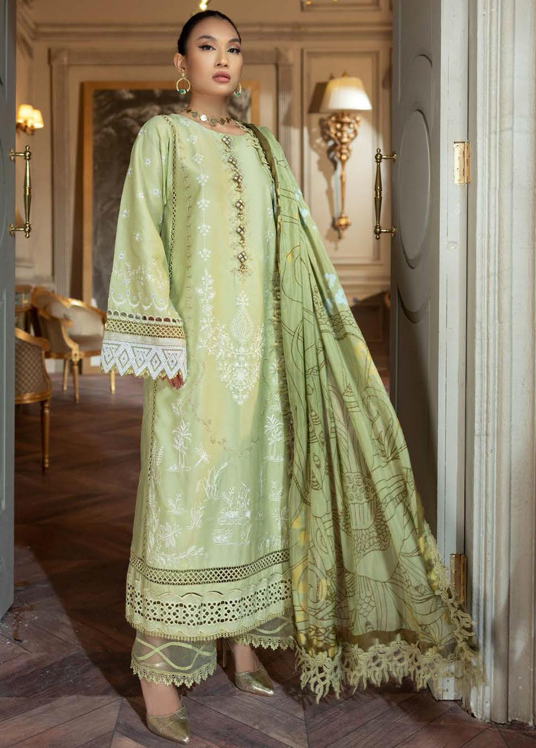 Nisa Hussain Embroidered Lawn Suits Unstitched 3 Piece NSH22SS LF-NHl 008 - Spring / Summer Collection