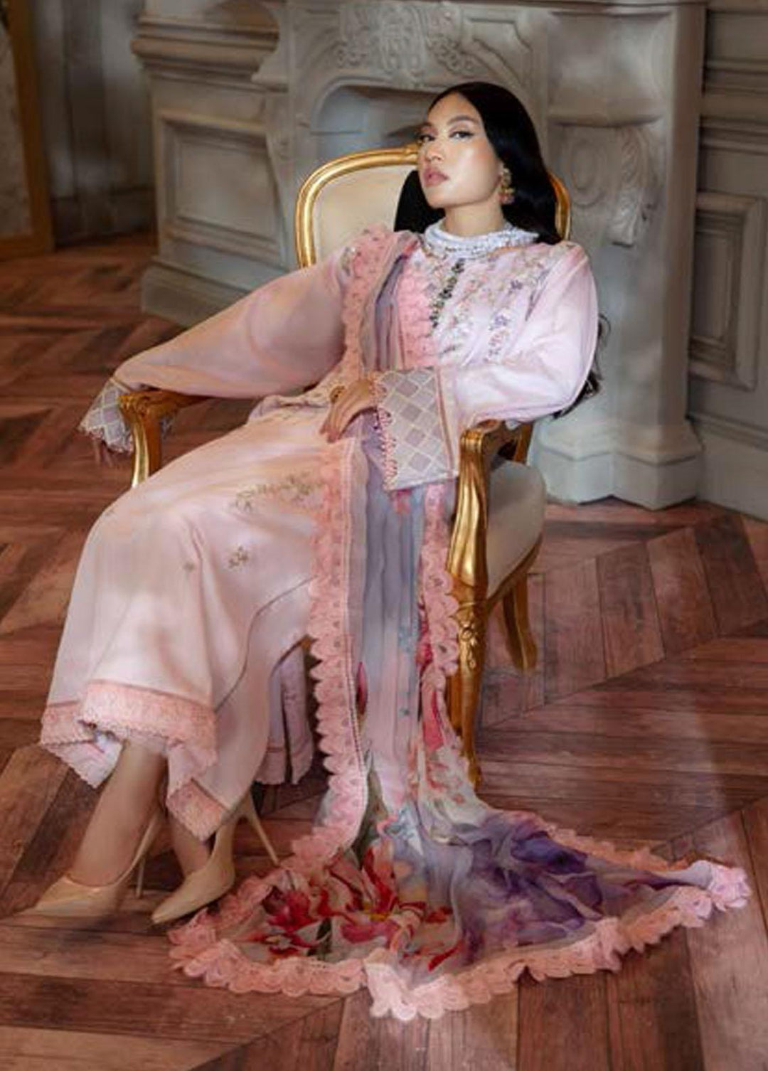 Nisa Hussain Embroidered Lawn Suits Unstitched 3 Piece NSH22SS LF-NHl 009 - Spring / Summer Collection