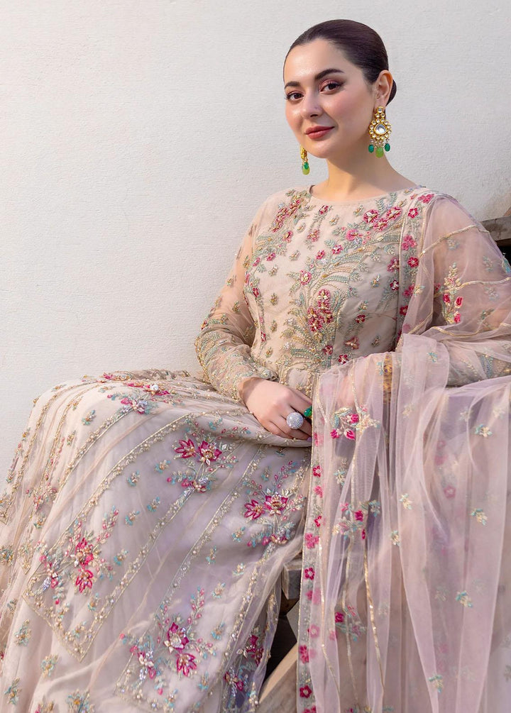 Noor By Azzal Embroidered Net Suits Unstitched 4 Piece AZZ23N D-01 Amira - Luxury Collection