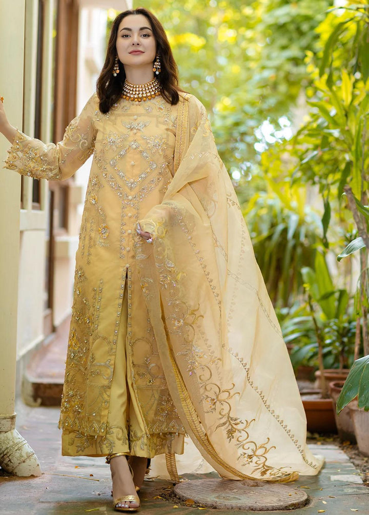 Noor By Azzal Embroidered Organza Suits Unstitched 4 Piece AZZ23N D-05 Nureh - Luxury Collection