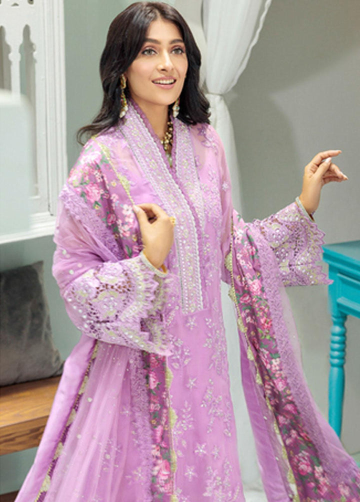 Noor By Saadia Asad Embroidered Chiffon Suits Unstitched 3 Piece NSA22C D3 - Luxury Collection