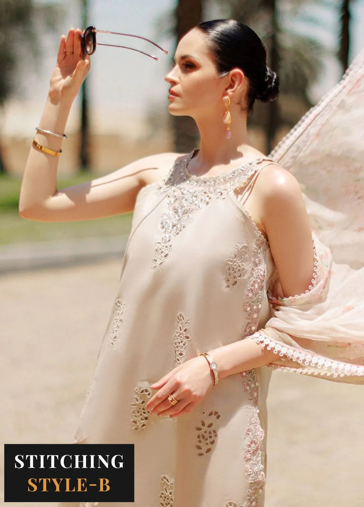 Noor by Saadia Asad Embroidered Lawn Suit Unstitched 3 Piece NSA24ELL D-02 - Summer Collection