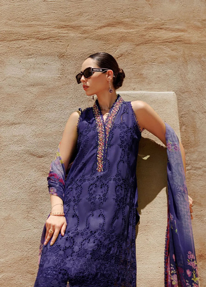 Noor by Saadia Asad Embroidered Lawn Suit Unstitched 3 Piece NSA24ELL D-03 - Summer Collection