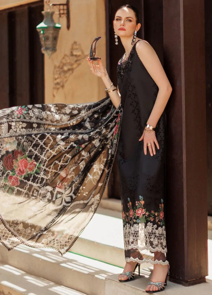 Noor by Saadia Asad Embroidered Lawn Suit Unstitched 3 Piece NSA24ELL D-06 - Summer Collection