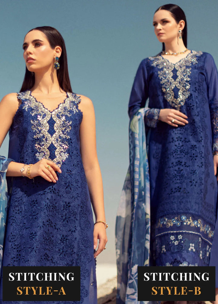 Noor by Saadia Asad Embroidered Lawn Suit Unstitched 3 Piece NSA24ELL D-12 - Summer Collection