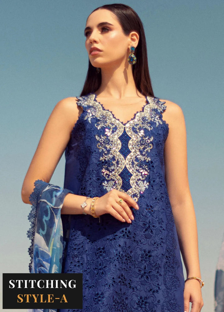 Noor by Saadia Asad Embroidered Lawn Suit Unstitched 3 Piece NSA24ELL D-12 - Summer Collection