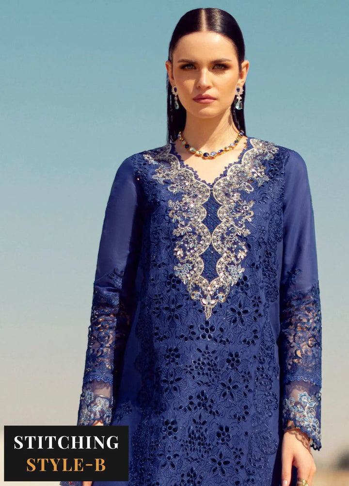 Noor by Saadia Asad Embroidered Lawn Suit Unstitched 3 Piece NSA24ELL D-12 - Summer Collection