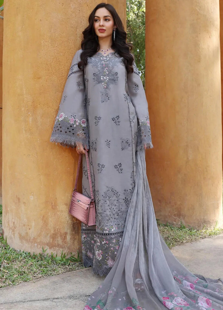 Noor by Saadia Asad Embroidered Lawn Suits Unstitched 3 Piece NSA25EL D2B - Summer Collection