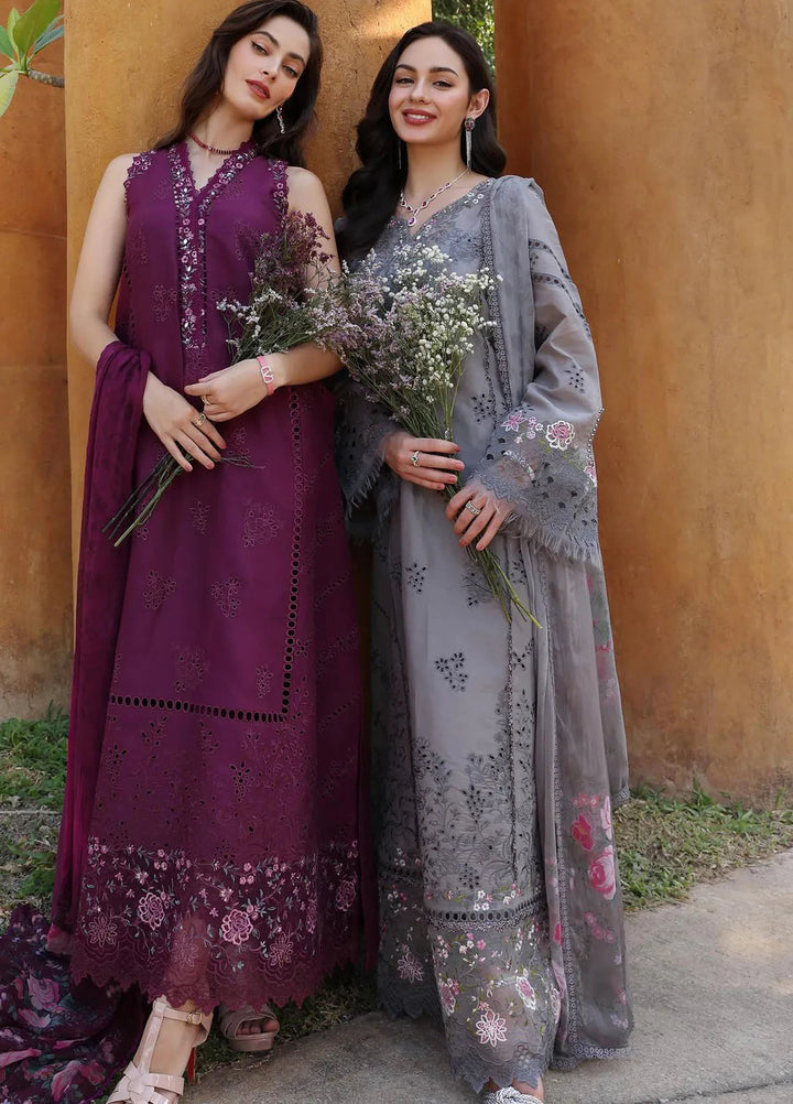 Noor by Saadia Asad Embroidered Lawn Suits Unstitched 3 Piece NSA25EL D2B - Summer Collection